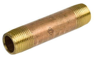 Smith-Cooper International 86NI4004024C 1/2 x 2-1/2 MPT x MPT Schedule 40 Lead-Free Seamless Red Brass Straight Nipple