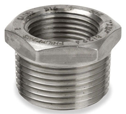 Smith-Cooper International S3116HB014012 1-1/2 x 1-1/4, MPT x FPT, Class 150, Cast 316 Stainless Steel, Heavy Pattern, Reducing, Hex Head, Bushing