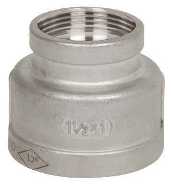 Smith-Cooper International S3116RC014012 1-1/2 x 1-1/4 FPT x FPT Class 150 Cast 316 Stainless Steel Reducing Coupling