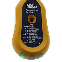 Ideal 61-534 Automatic Circuit Identifier w/Digital Receiver & GFCI Receptacle