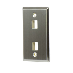 Legrand WP3402SS On-Q WP3402-SS 1Gang Wall Plate, 2-Port Stainless Steel