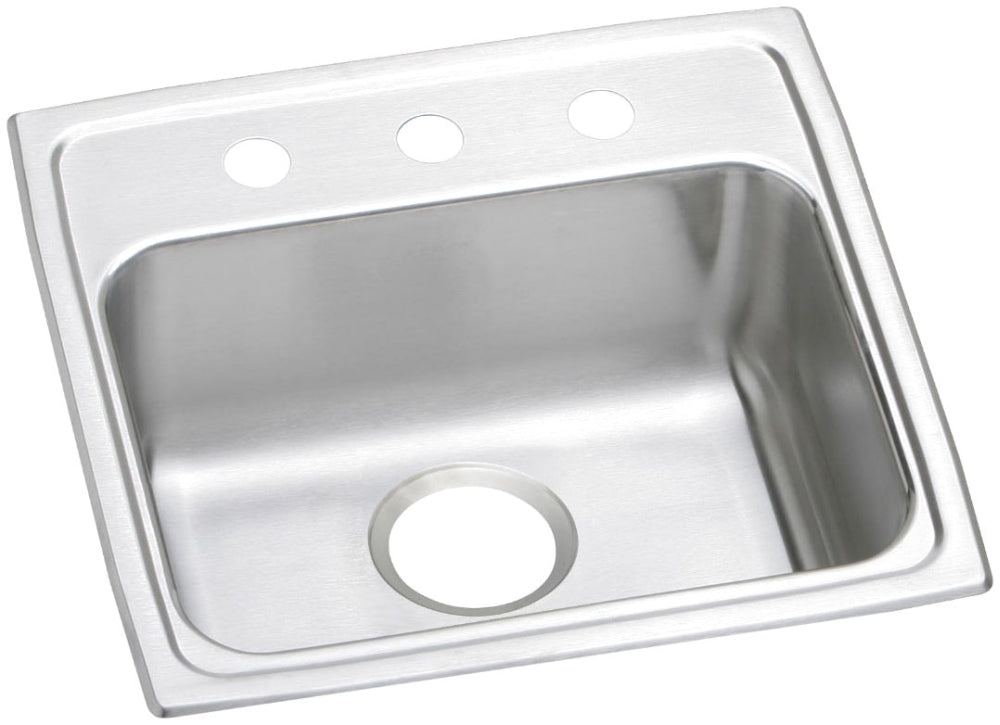 Elkay LRAD1918553 Lustertone Classic Stainless Steel Sink 19 x 18 x 5-1/2 3-Hole Drop-In ADA Sink