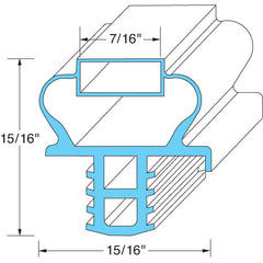 DOOR GASKET 21 7/8 X 24 1701184 for Delfield DEL1701184