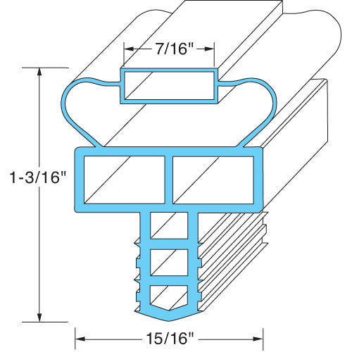 DOOR GASKET 25 15/16 X 57 1/2 RDINGSK0113 for Randell RDINGSK0113