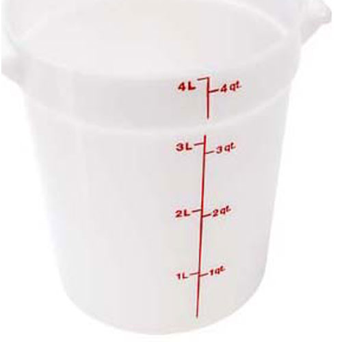 Container RND 4QT -148 Poly/White for Cambro CAMRFS4148