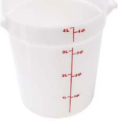 Container RND 4QT -148 Poly/White for Cambro CAMRFS4148