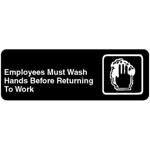 Employee Hand Wash Sign 3 x 9 in English Braille VOL4530 for Vollrath/Idea-Medalie