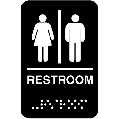 TRAEX Braille Restroom Sign 6 x 9 in 5633 for Traex TRX5633