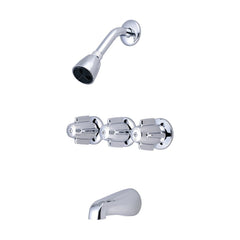 Central Brass 0968-Z Three Handle Single Function Bathtub & Shower Faucet in Polished Chrome