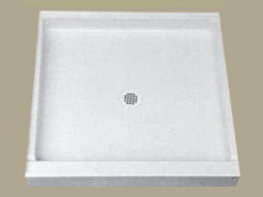 Florestone 4234-1 The Edge 42 in. x 34 in. Shower Base with Center Drain in White