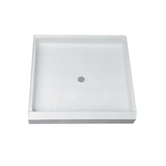 Florestone 4234-1 The Edge 42 in. x 34 in. Shower Base with Center Drain in White