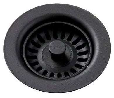 Elkay LKQS35BK Polymer Drain Fitting with Removable Basket Strainer and Stopper Black