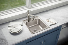 Elkay LR17203 Lustertone Classic Stainless Steel 17 x 20 x 7-5/8 3-Hole Single Bowl Drop-In Sink