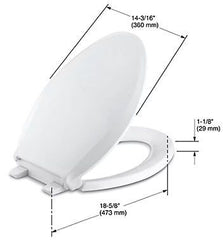 Kohler K-4636-96 Cachet, Quiet-Close, Q3 Toilet Seat Replacement MPN