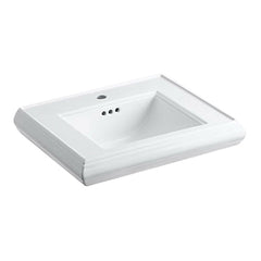 Kohler K-2239-1-0 Memoirs Fireclay 1-Hole Single-Bowl Rectangular Pedestal/Console Table Bathroom Sink Basin