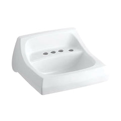 Kohler K-2005-R-0 Kingston Vitreous China Wall Mount Bathroom Sink 21-1/4 in L x 18-1/4 in W x 12-1/4 in H