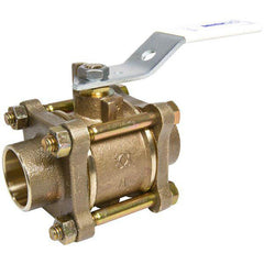 NIBCO NJ9302A S-595-Y-LF 1 in. Silicon Bronze Full Port Female Solder 600# Ball Valve