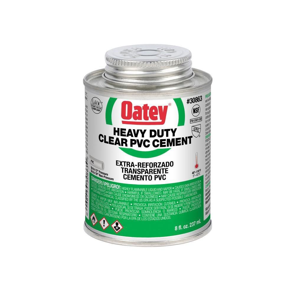 Oatey 30863 8 oz Plastic Clear Pipe Cement