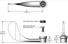 T&S Brass B-WH4H 4 Wrist-Action Handle & Hot Index & Screw