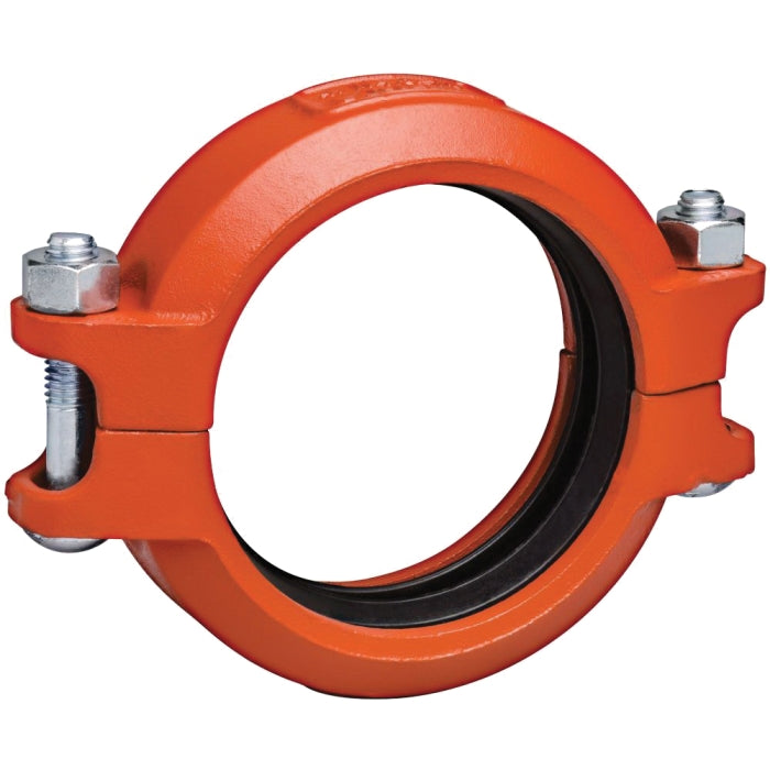 Victaulic L012004PE0 75/004 Orange Enamel Ductile Iron Grooved Flexible Coupling with Grade E EPDM Gasket