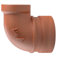 Victaulic FB04067P00 Vic-End II 67 Orange Enamel Ductile Iron End of Run 90 deg Reducing Elbow