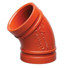 Victaulic F060003P00 FireLock Style 003 6 in Grooved Orange Enamel Ductile Iron 45 Degree Sprinkler Elbow