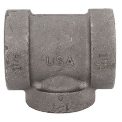 Ward 1DX1B.BCT Black Cast Iron Reducing Tee 1-1/2 x 1-1/2 x 1-1/4 in