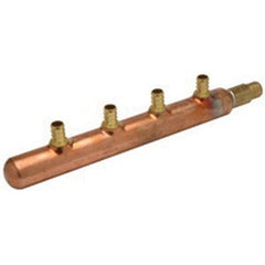 Zurn QCM43-4GX 3/4 BR PEX x Closed Copper Manifold with 4 1/2 BR PEX Outlets