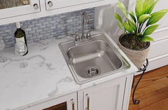 Dayton D117192 Dayton Sinks 17 x 19 Single Bowl Drop-In Sink 2 Holes