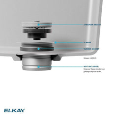 Elkay LKQD35MC Plastic Disposer Flange with Basket Strainer and Stopper Mocha