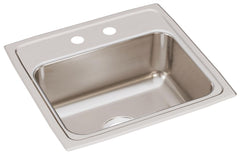 Elkay LR19182 Lustertone Classic Stainless Steel 19 x 18 x 7-5/8 2-Hole Single Bowl Drop-In Sink