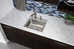 Elkay LR19182 Lustertone Classic Stainless Steel 19 x 18 x 7-5/8 2-Hole Single Bowl Drop-In Sink