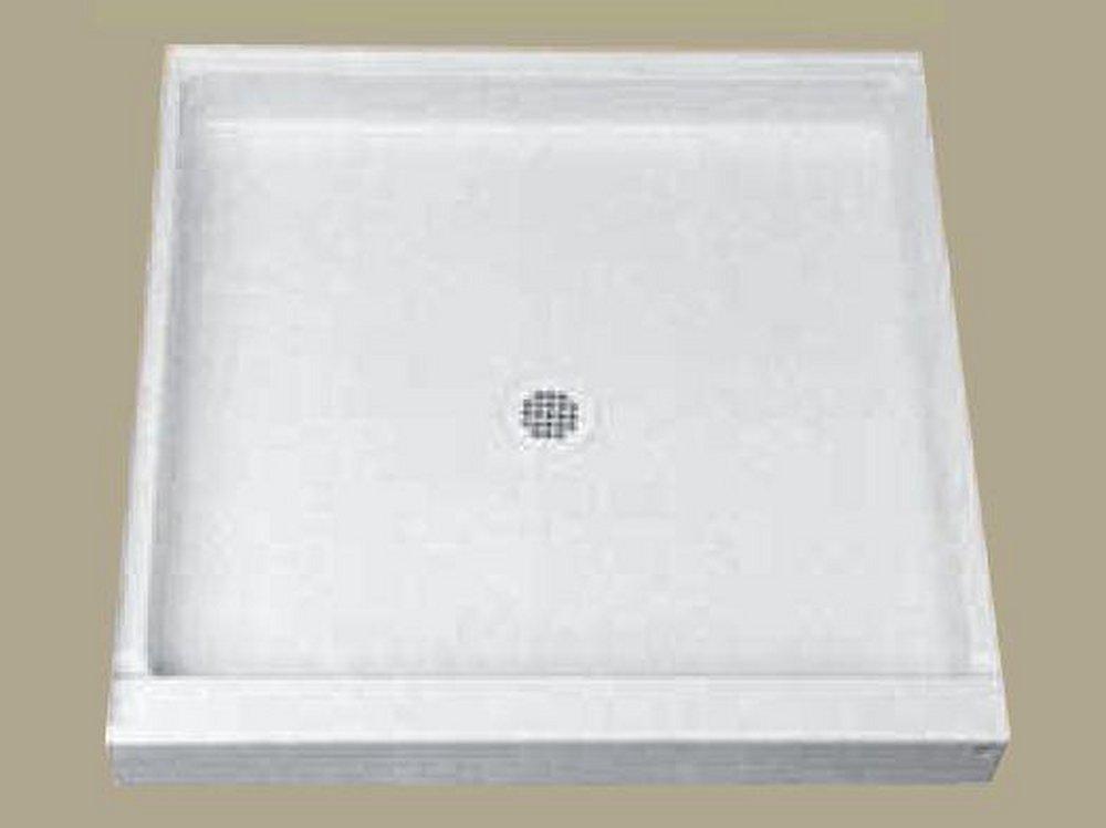 Florestone 4834-1 The Edge 48 in x 34 in Shower Base with Center Drain in White