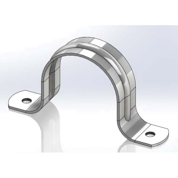 Empire 231SS0200 Two Hole Pipe Strap T-304 Stainless Steel 2 IPS