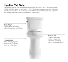 KOHLER 22661-0 Highline Elongated Toilet Bowl Power Each Replacement MPN