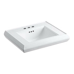 Kohler K-2239-4-0 Memoirs Fireclay Single-Bowl Rectangular Pedestal Bathroom Sink