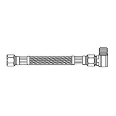 Kissler 88-2072 Braided Connector with Male Elbow 3/8 in Compression 72 in