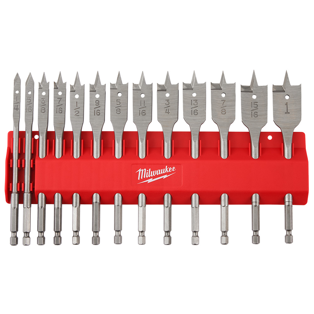 Milwaukee 48-27-1520 13 Piece High Carbon Steel Spade Drill Bit Set