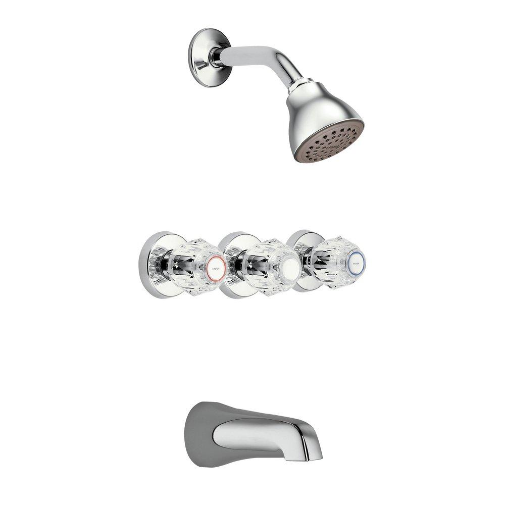 Moen 2995EP Chateau Three Handle Single Function Bathtub & Shower Faucet in Polished Chrome