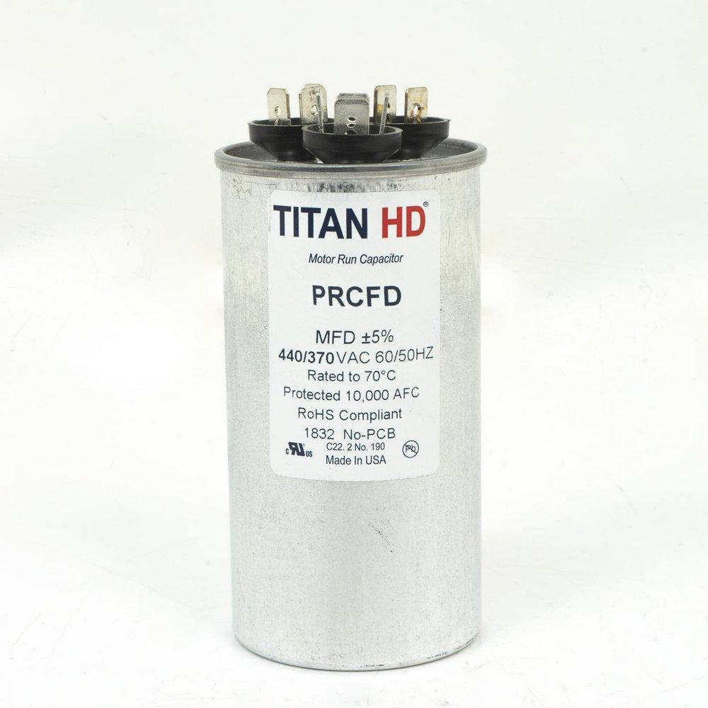 Packard PRCFD405A Titan HD 40/5 MFD 440/370V Dual Round Run Capacitor