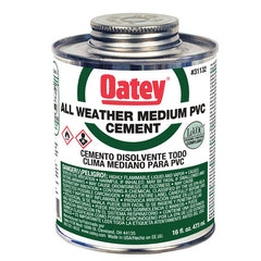 Oatey 31132 Cement PVC 16Oz Clear Slvt 3 To 4Min 2Hr