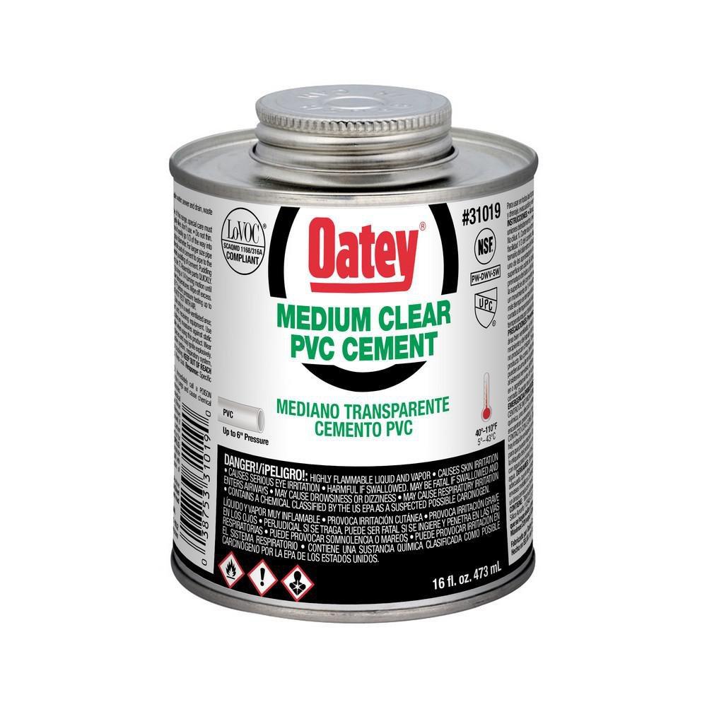 Oatey 31019 16 oz. Fast Set PVC Clear Pipe Cement