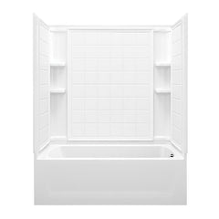 Sterling 71120120-0 Ensemble 60 in x 32 in Tub & Shower Unit in White with Right Drain