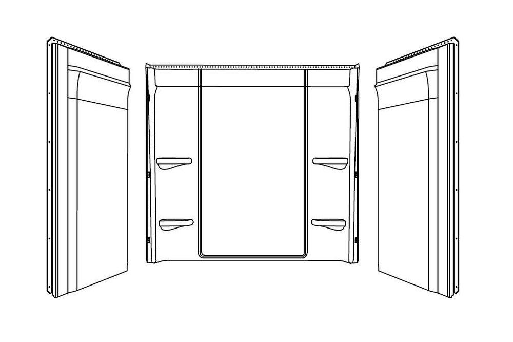 Sterling 71374100-0 Ensemble Medley 60 x 30 x 73 in. Tub & Shower Wall in White