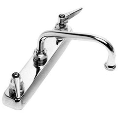 T&S Brass B-1123 Workboard Faucet, Deck Mount, 8 Centers, 12 Swing Nozzle, Lever Handles