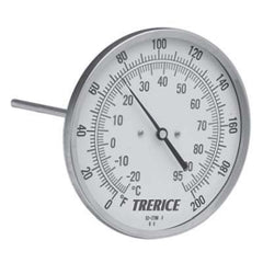 Trerice B8320204 Bi-Metal Thermometer 0 to 200deg F 2-1/2 in L Stem