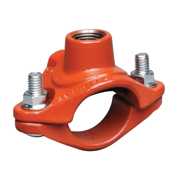 Victaulic CB26922YE0 FireLock 922 Orange Enamel Ductile Iron Threaded Outlet Tee with 1/2 in FPT Branch Outlet