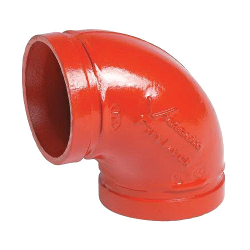 Victaulic F020001P00 FireLock 001 Orange Enamel Ductile Iron 90 deg Elbow 2 in Grooved