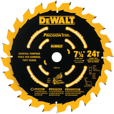 DeWalt DW7112PT Miter Saw Blade 7-1/4 In 24T