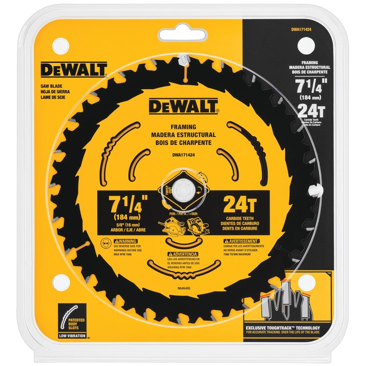 DeWalt DWA171424 Saw Blade Wood 7-1/4 Inch 24T 5pk